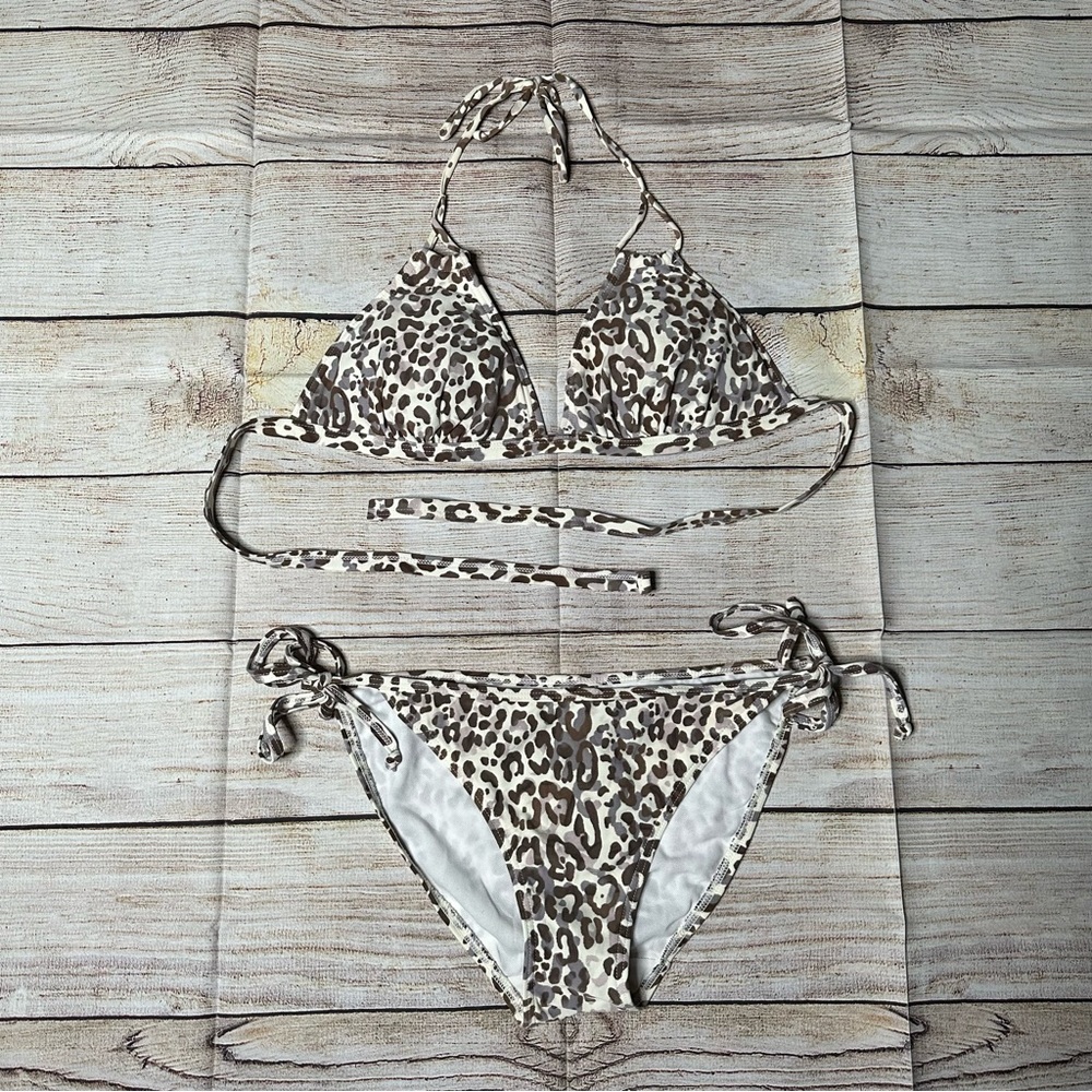 Moontide String Leopard Print Bikini Set